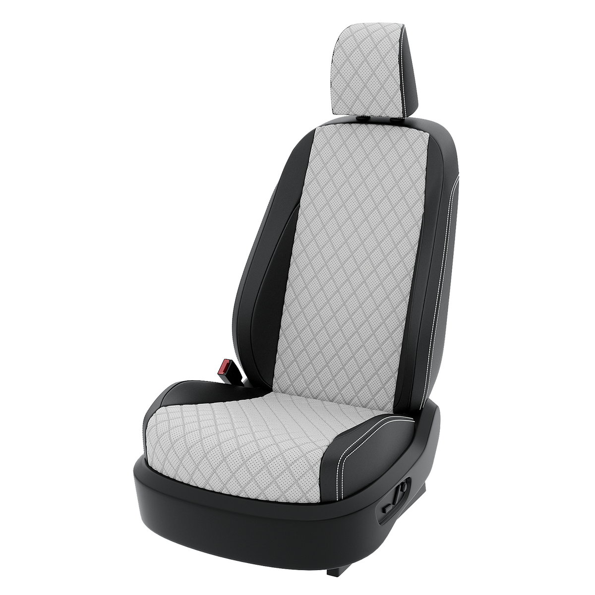 

Чехлы на сиденья Центр Авточехлов для Nissan Qashqai 2 CNTRA1420F-С2-624 Экокожа ромб, Белый;черный, CNTRA1420