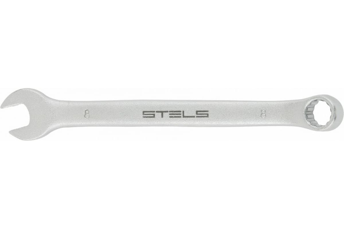 Ключ комбинированный, 10 мм, CrV, матовый хром STELS 15206 1шт