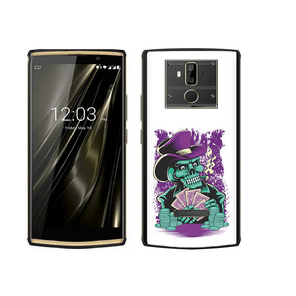 

Чехол MyPads Tocco для Oukitel K7 зеленый череп с картами, Прозрачный, Tocco