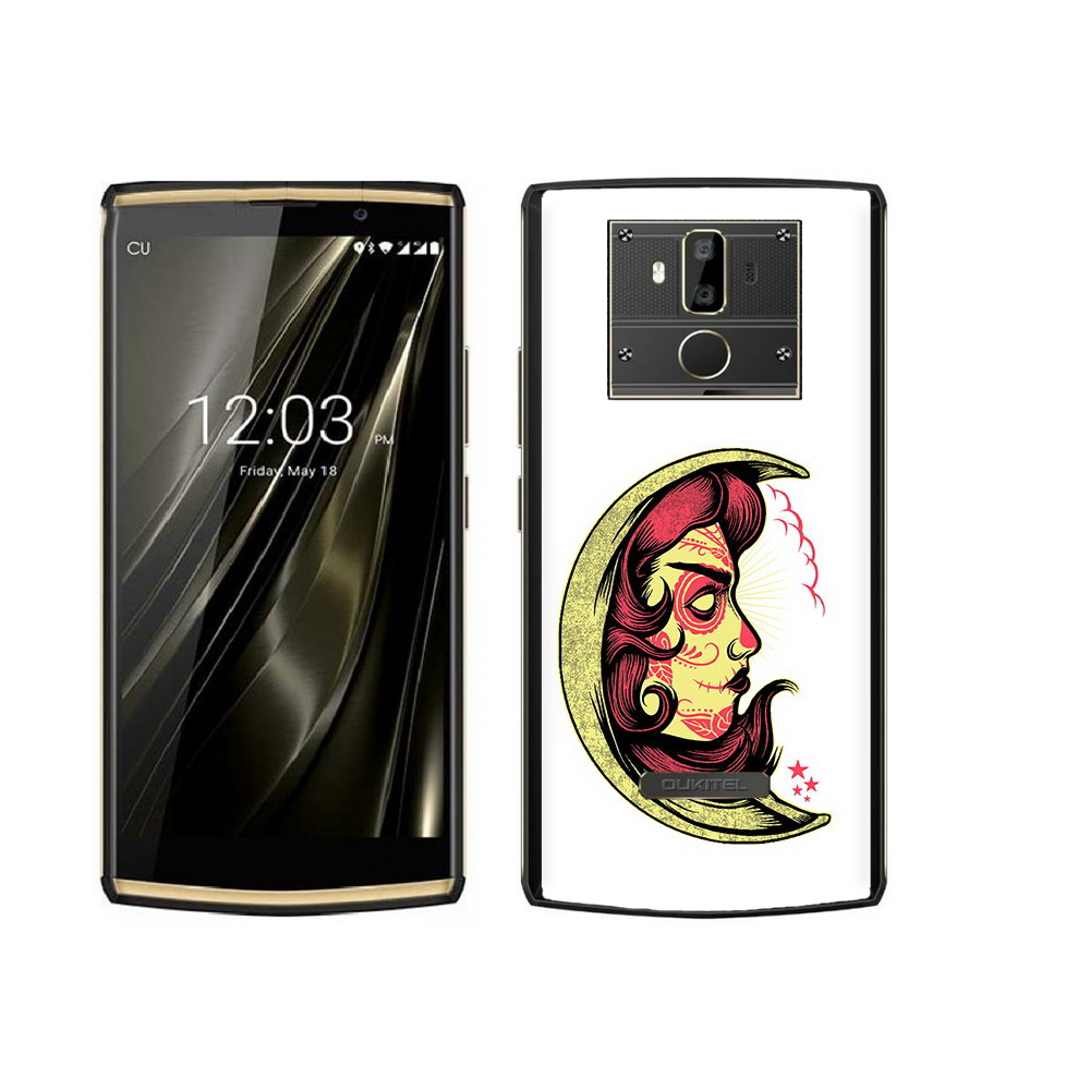 

Чехол MyPads Tocco для Oukitel K7 желтый полумесяц с лицом девушки, Прозрачный, Tocco
