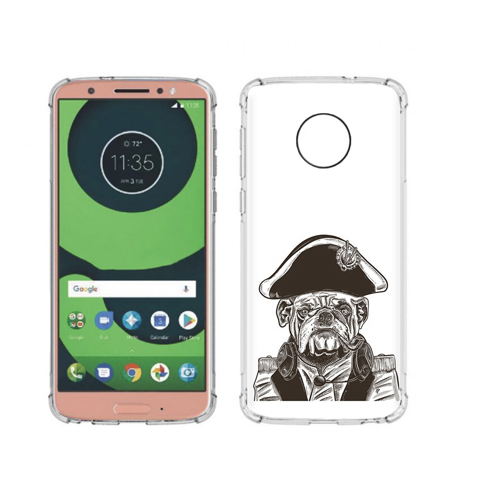 

Чехол MyPads Tocco для Motorola Moto G6 мопс генерал (PT99805.376.483), Прозрачный, Tocco