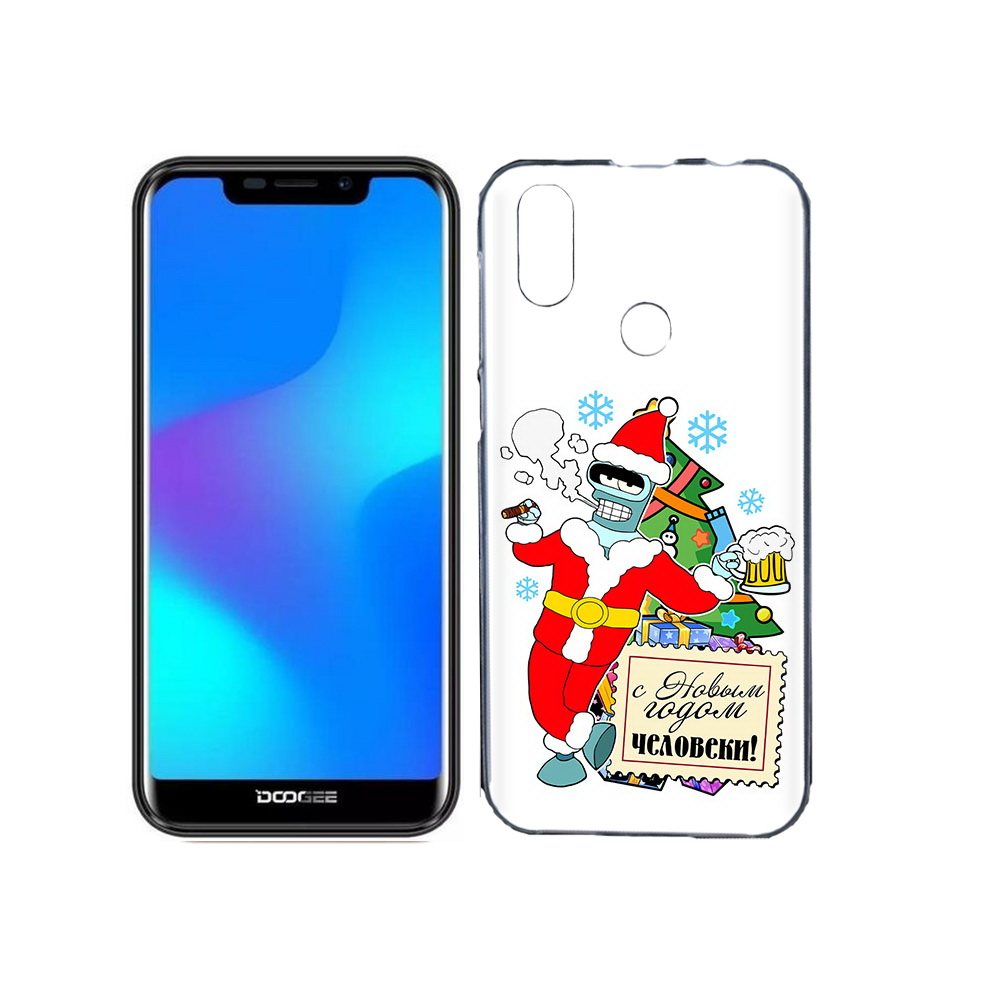 

Чехол MyPads Tocco для Doogee X70 С новым годом человеки, Прозрачный, Tocco