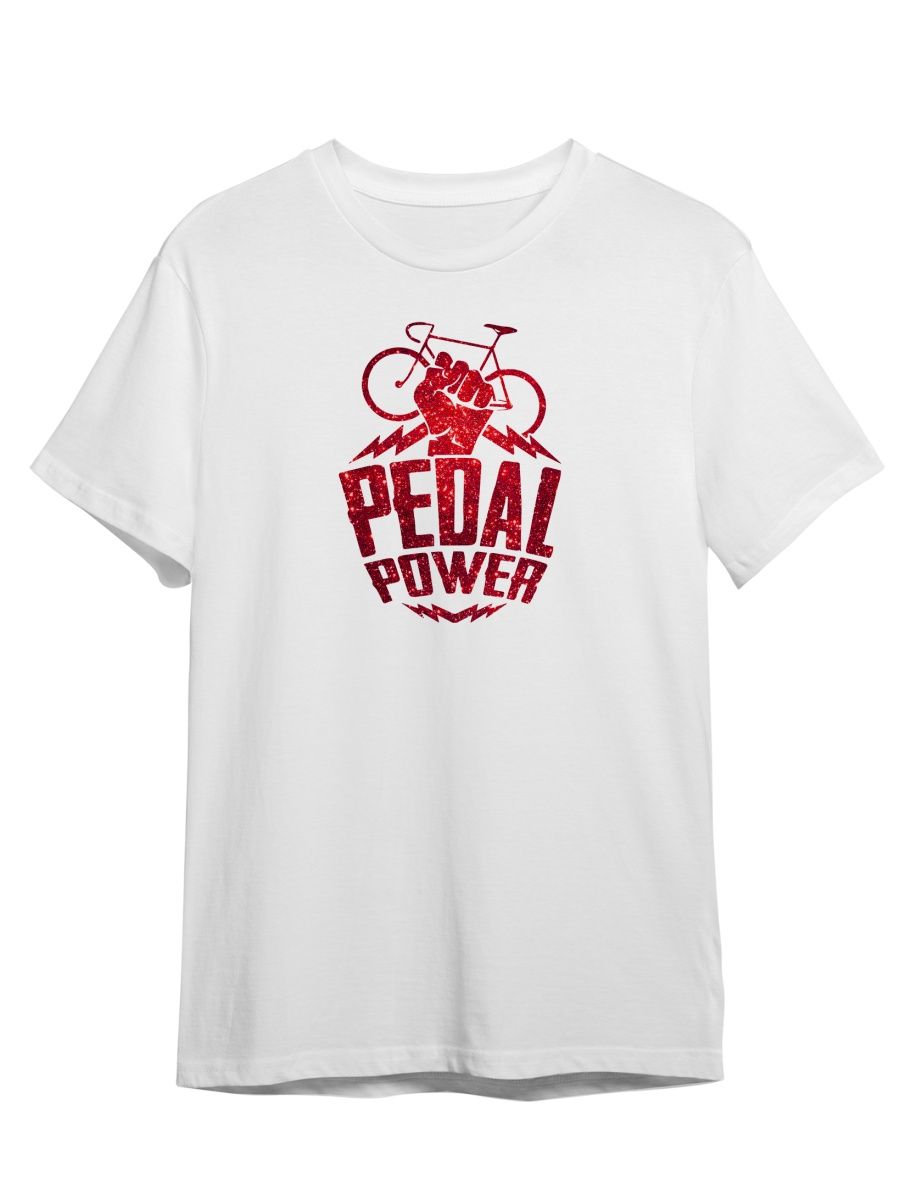 фото Футболка унисекс сувенирshop велосипед/pedal power/байк 14gr белая 2xl