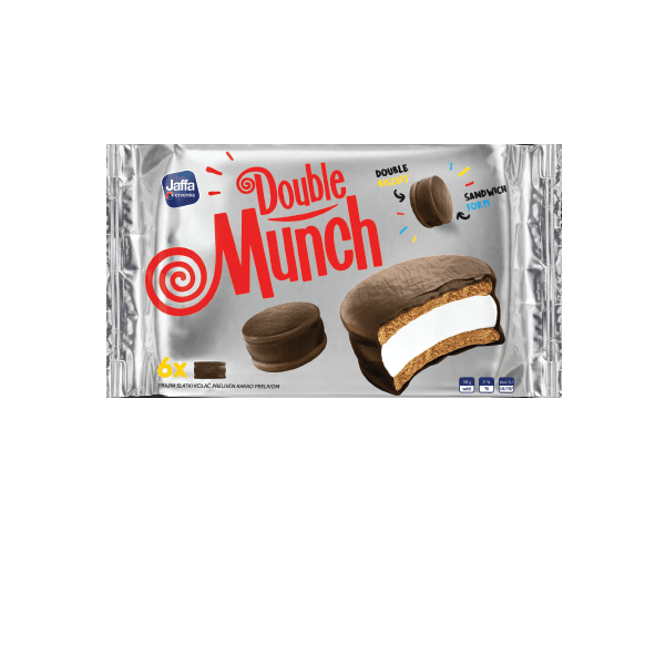 

Маршмеллоу Jaffa Crvenka Munch Double в глазури, с печеньем, 133 г