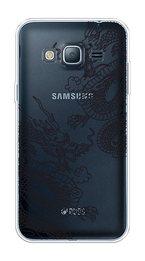 

Чехол на Samsung Galaxy J3 2016 "Два китайских дракона", Серый;черный, 22450-1