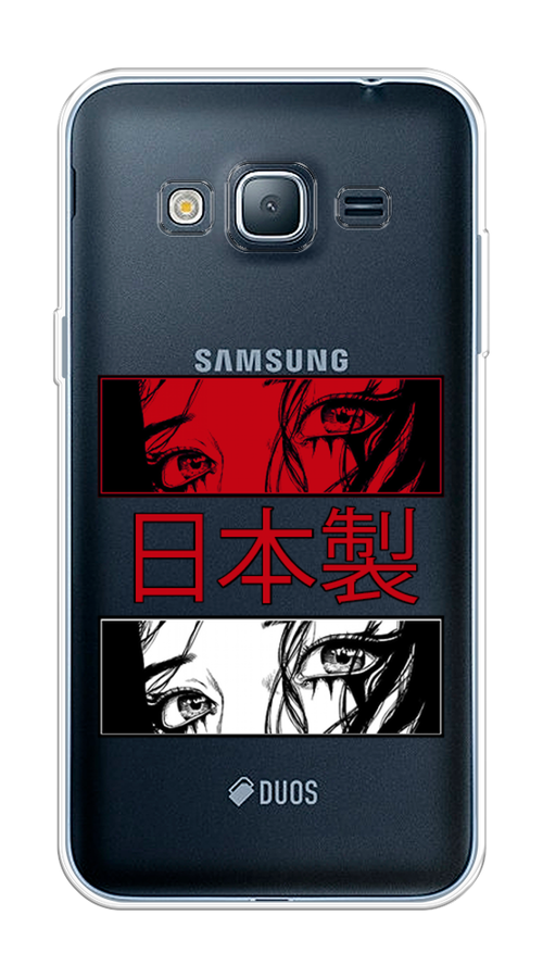

Чехол на Samsung Galaxy J3 2016 "Аниме глаза манга", Красный;белый;черный, 22450-4