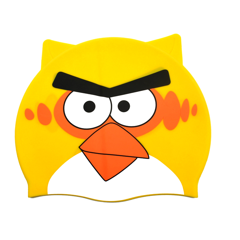 Шапочка для плавания Mystyle детская (до 56 см), angry birds, желтая, силикон