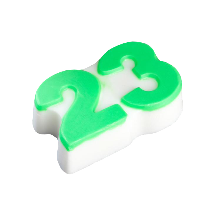 Мыло фигурное 23 зелёное на белом, 95гр 5495274 мыло фигурное зайка с пузиком серый 60гр 3 5х3 5х7см