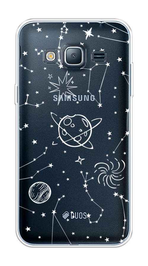 

Чехол на Samsung Galaxy J3 2016 "Планеты в космосе", Белый, 22450-2