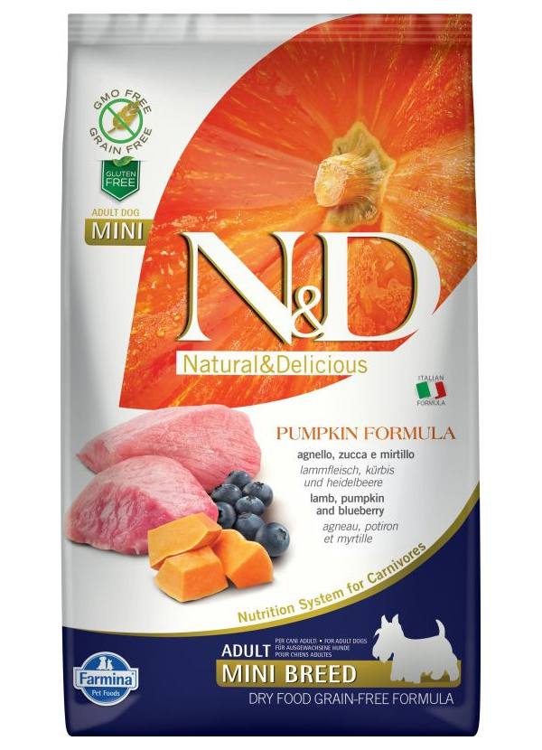 

FARMINA FARMINA DOG N&D GRAIN FREE PUMPKIN ADULT MINI LAMB & BLUEBERRY беззерновой для взр