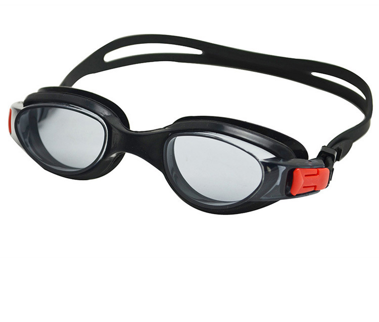 Очки для плавания Mystyle взрослые, черно-красные, тонированные, AF, от UVA, UVB, силикон