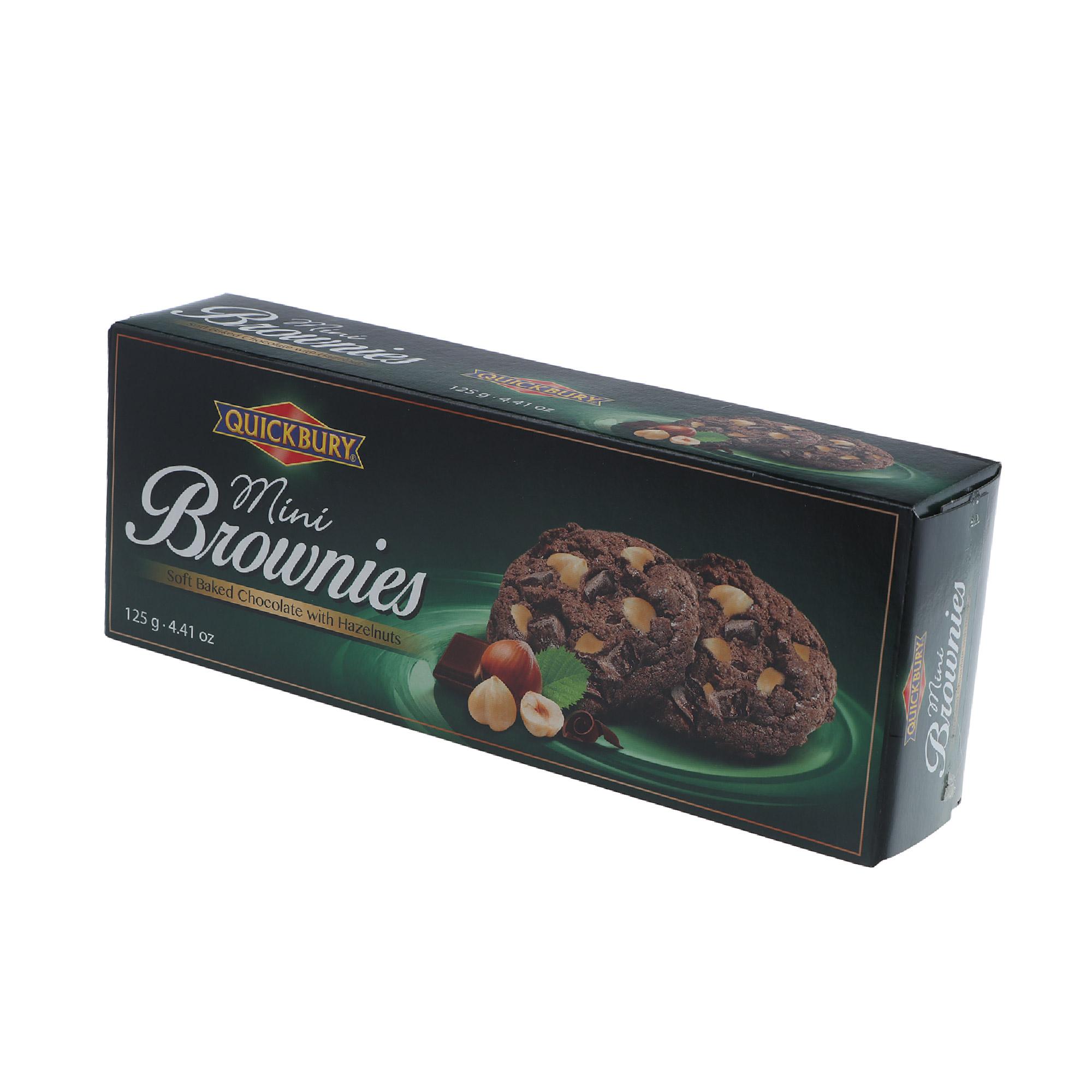 Печенье Quickbury Mini Brownies круглое шоколадное с лесным орехом 125 г