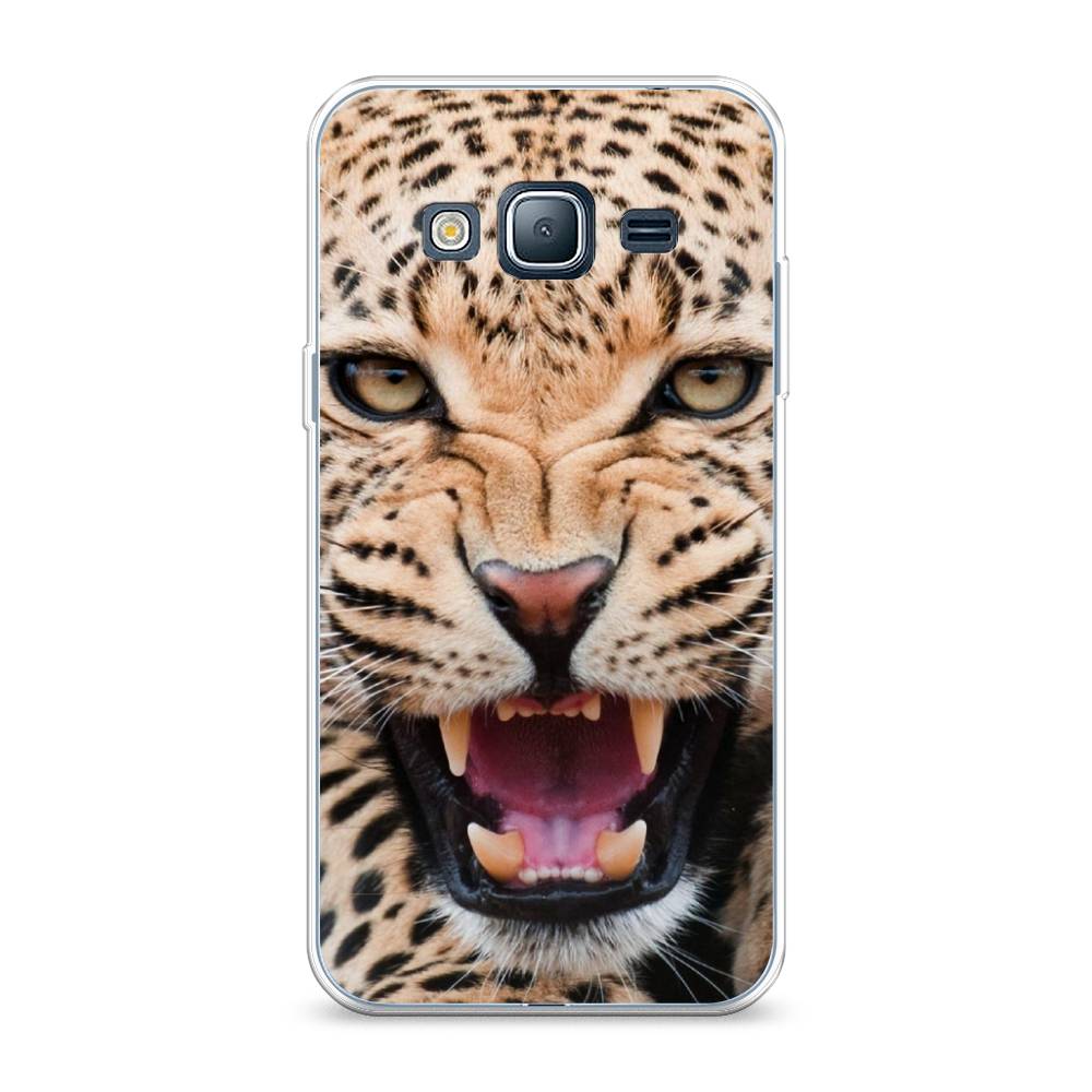 

Чехол на Samsung Galaxy J3 2016 "Леопард 3d", Бежевый;черный, 22450-6