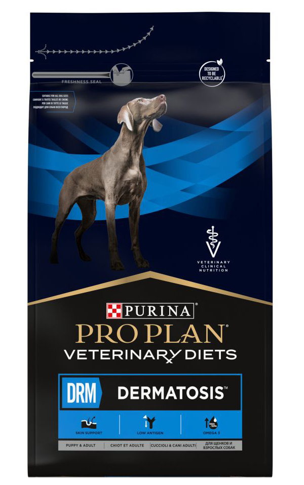 

PRO PLAN PRO PLAN VETERINARY DIETS DRM DERMATOSIS для взрослых собак при дерматозах (3 + 3
