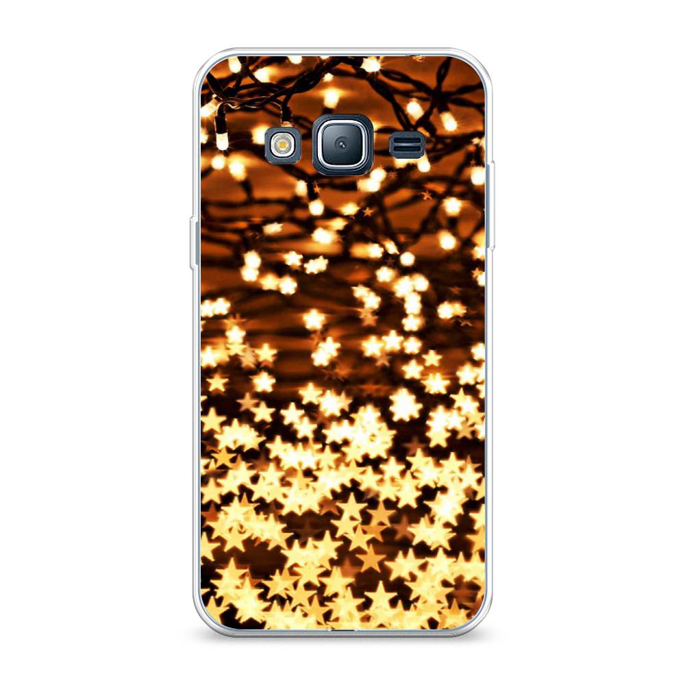

Чехол на Samsung Galaxy J3 2016 "Новогодняя гирлянда", Золотистый, 22450-5
