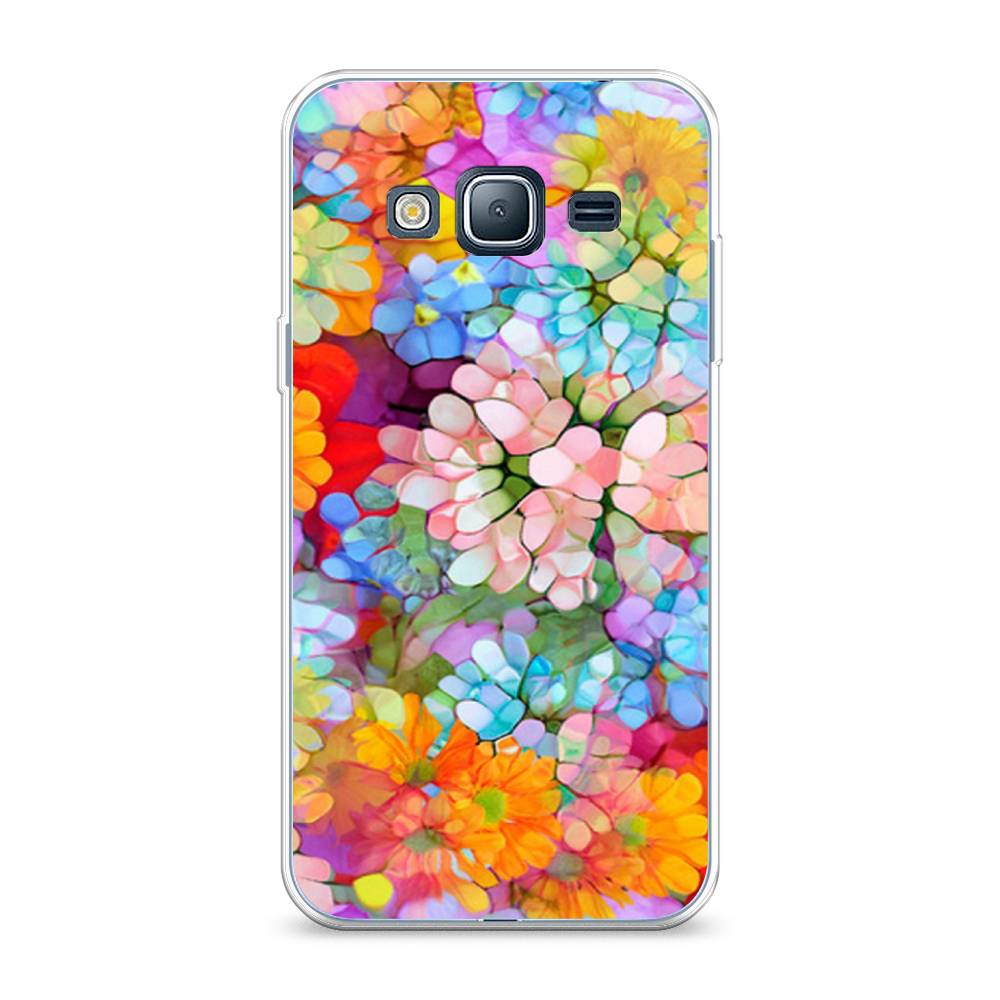 

Чехол на Samsung Galaxy J3 2016 "Цветы витраж", Оранжевый;розовый;голубой, 22450-3