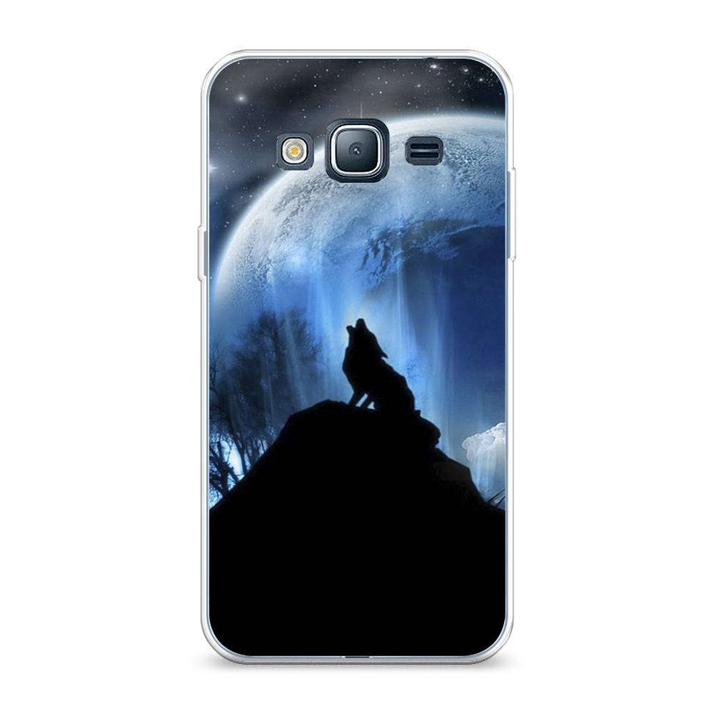 

Чехол на Samsung Galaxy J3 2016 "Волк 2", Синий;черный;белый, 22450-1