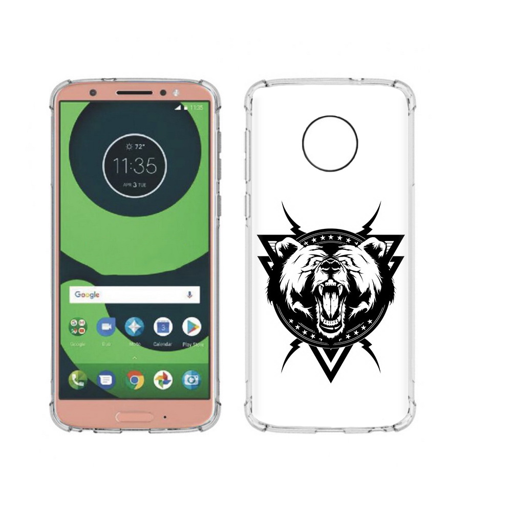 

Чехол MyPads Tocco для Motorola Moto G6 медведь в треугольнике (PT99805.376.464), Прозрачный, Tocco
