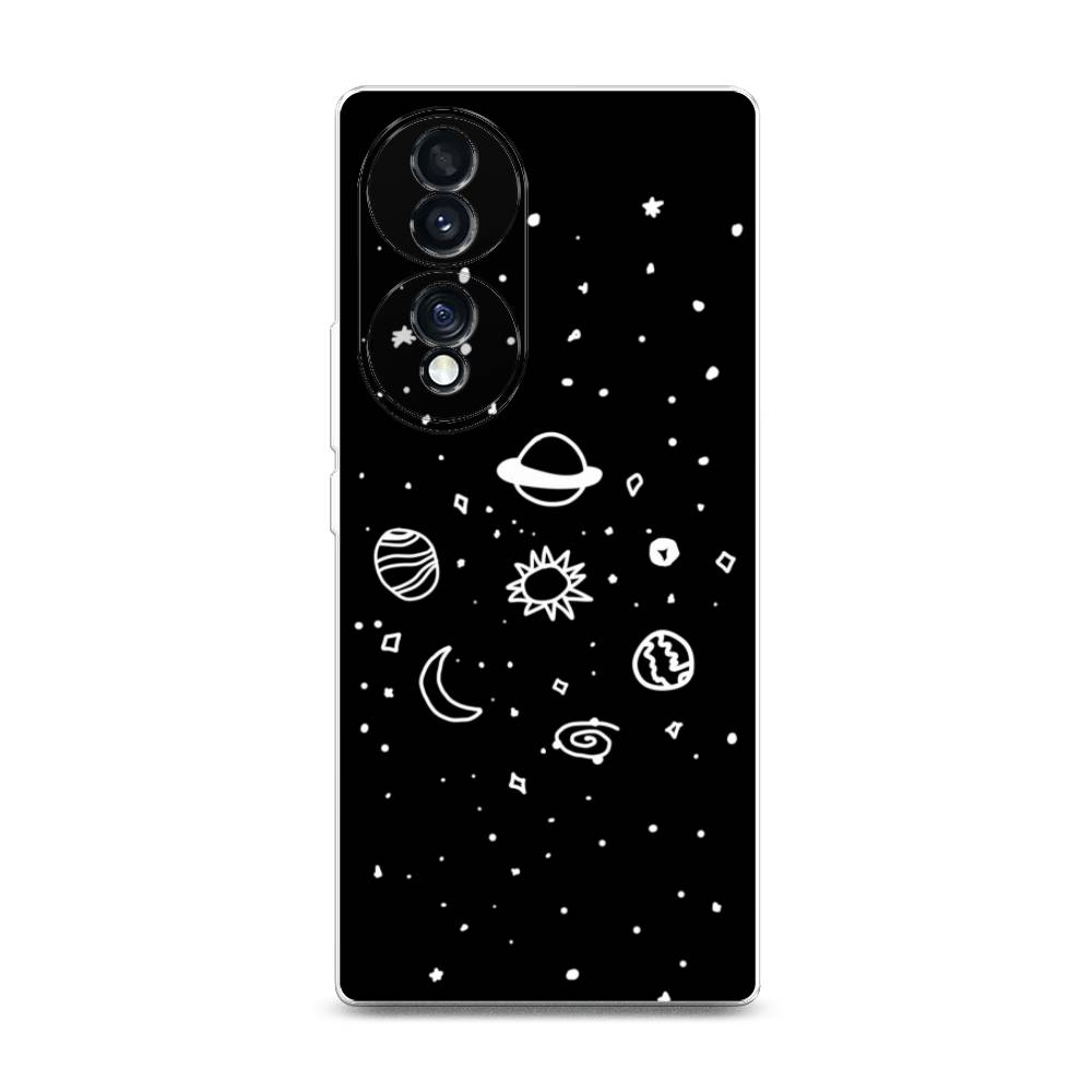 

Чехол для Honor 70 "Дудл солнечной системы", Бежевый;серый, 6108250-2