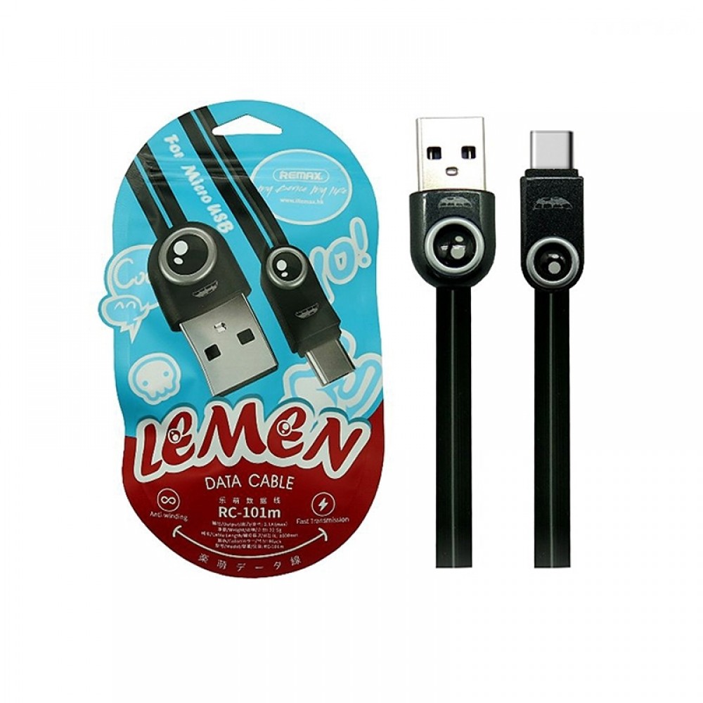 фото Data кабель usb remax lemen rc-101a type-c черный, 100см