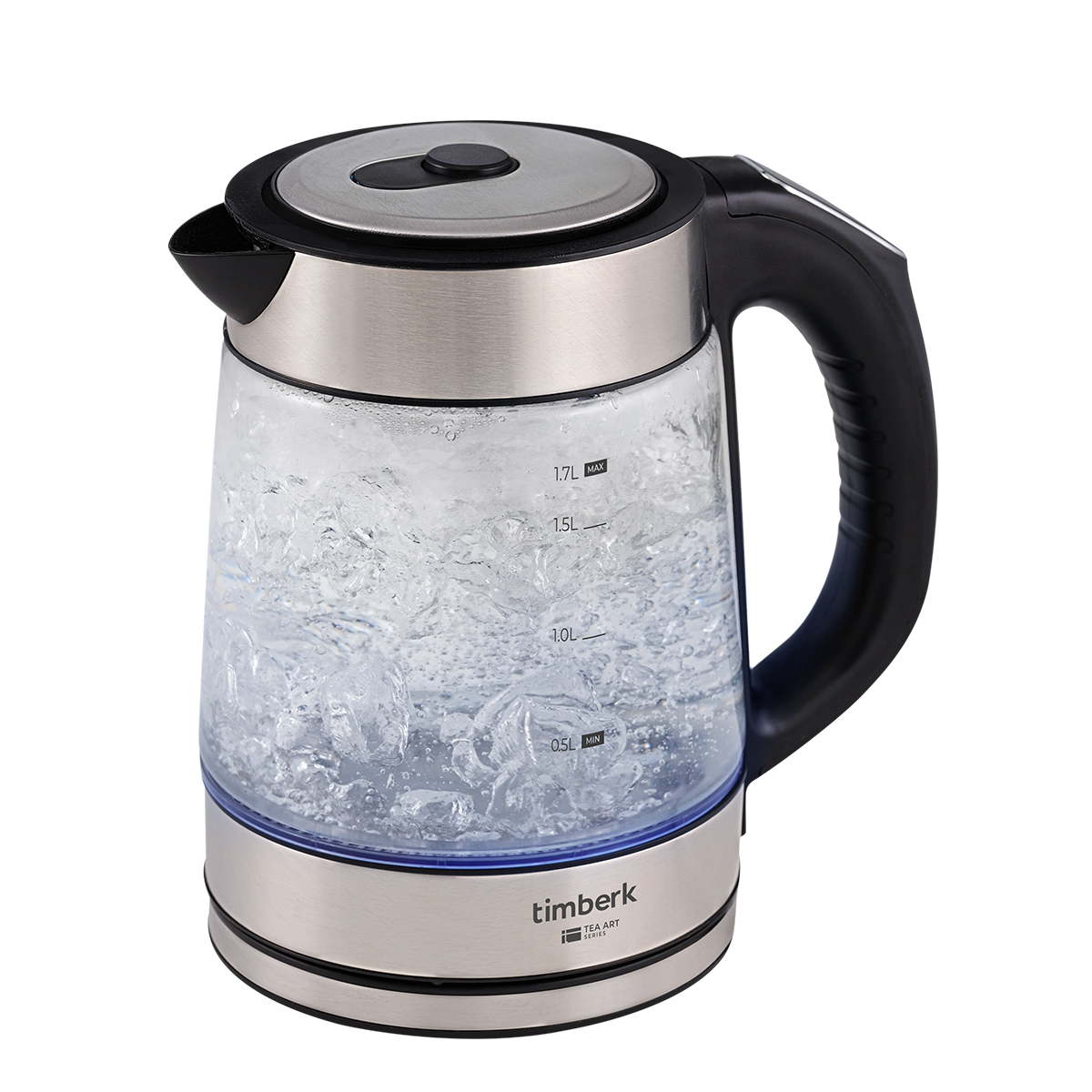 Чайник электрический Timberk T-EK27G03 1.7 л прозрачный, серебристый