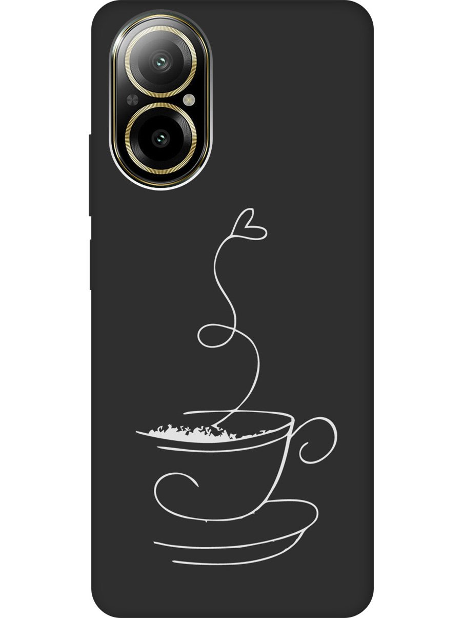 

Силиконовый чехол на Realme C67 с рисунком "Coffee Love W" Soft Touch черный, Черный;белый, 20012143