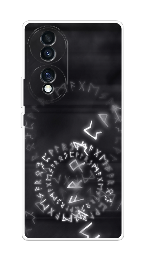 

Чехол на Honor 70 "Руны", Серый;черный, 6108250-3