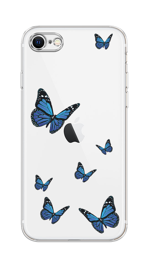 

Чехол на Apple iPhone 7/8/SE 2020/SE 2022 "Blue butterflies", Синий;черный, 14850-1