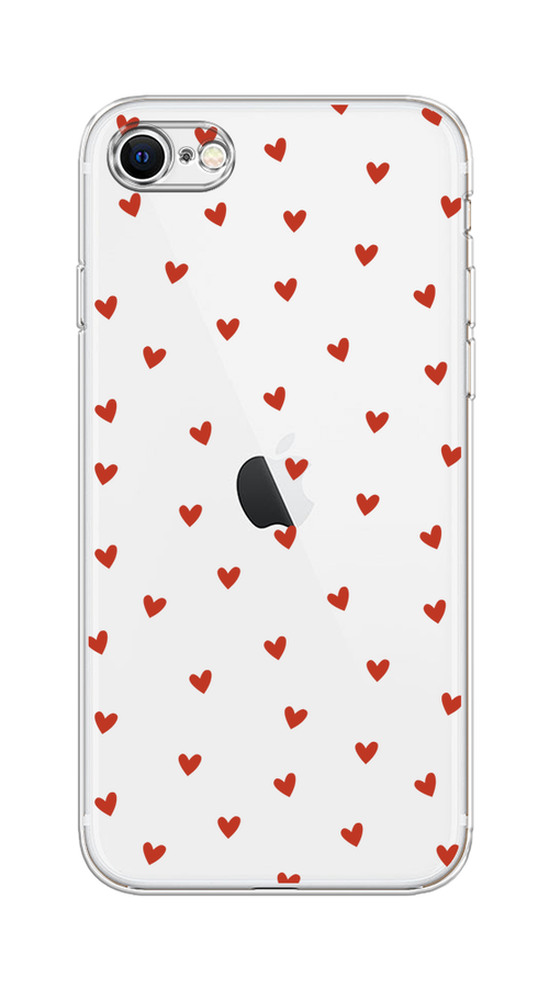 

Чехол на Apple iPhone 7/8/SE 2020/SE 2022 "Red hearts", Красный;прозрачный, 14850-1