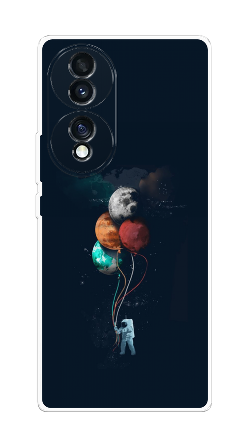 

Чехол на Honor 70 "Космонавт с шариками", Разноцветный, 6108250-4