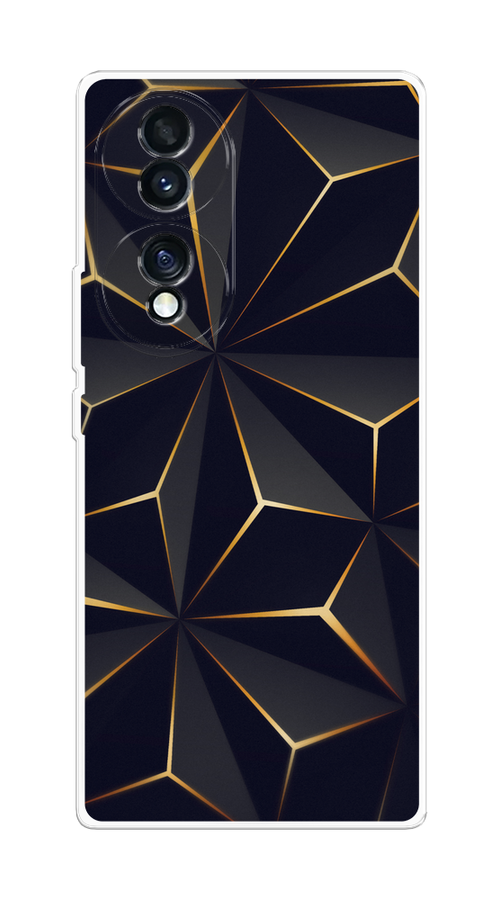 

Чехол на Honor 70 "Черные полигоны", Золотистый;черный, 6108250-3