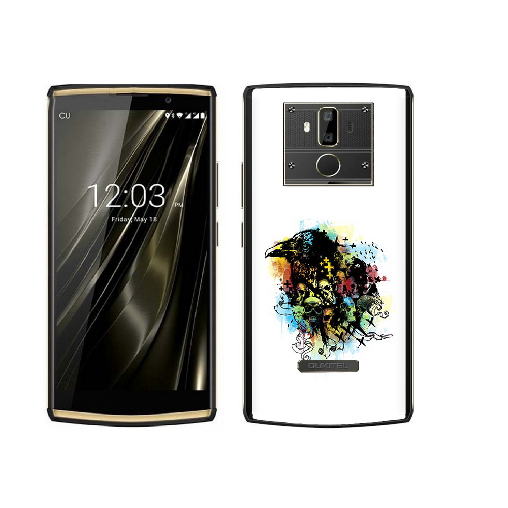 

Чехол MyPads Tocco для Oukitel K7 ворон и черепа, Прозрачный, Tocco