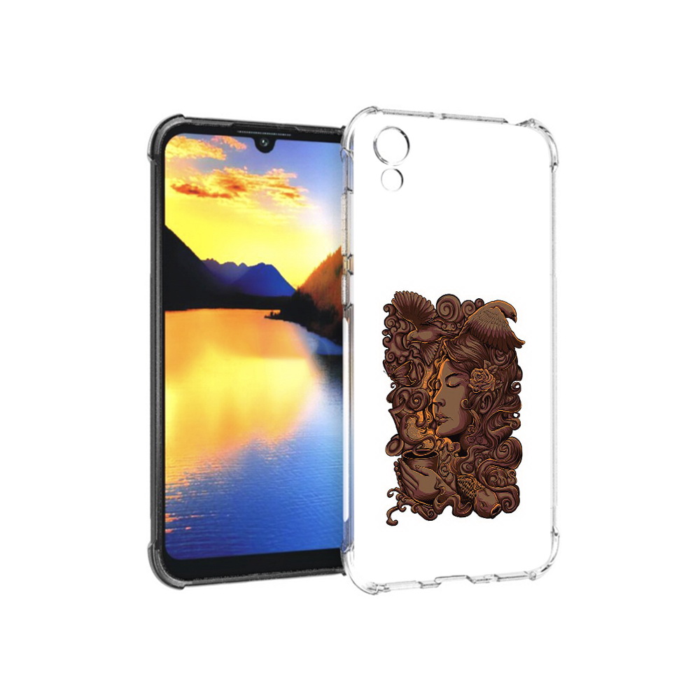 

Чехол MyPads Tocco для Huawei Y5 девушка с длинными волосами абстракция, Прозрачный, Tocco