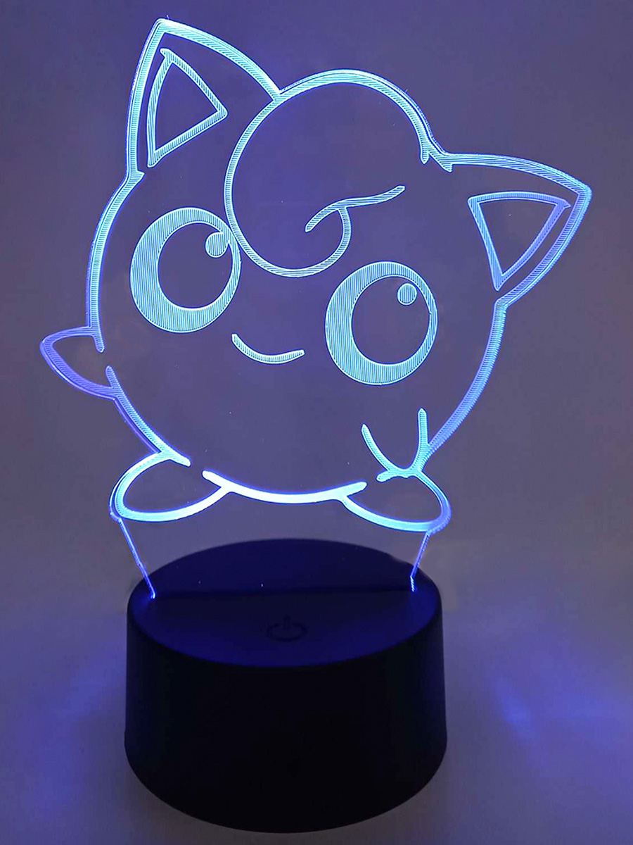 Настольный 3D ночник светильник StarFriend покемон Джигглипафф Pokemon usb 7 цветов 19 см светильник настольный сенсорное включение 10 вт белый абажур белый tdm electric sq0337 0036
