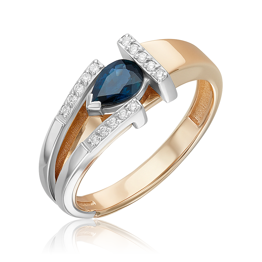 

Кольцо из золота р. 17,5 PLATINA jewelry 01-5746-00-105-1111, сапфир/бриллиант, 01-5746-00-105-1111