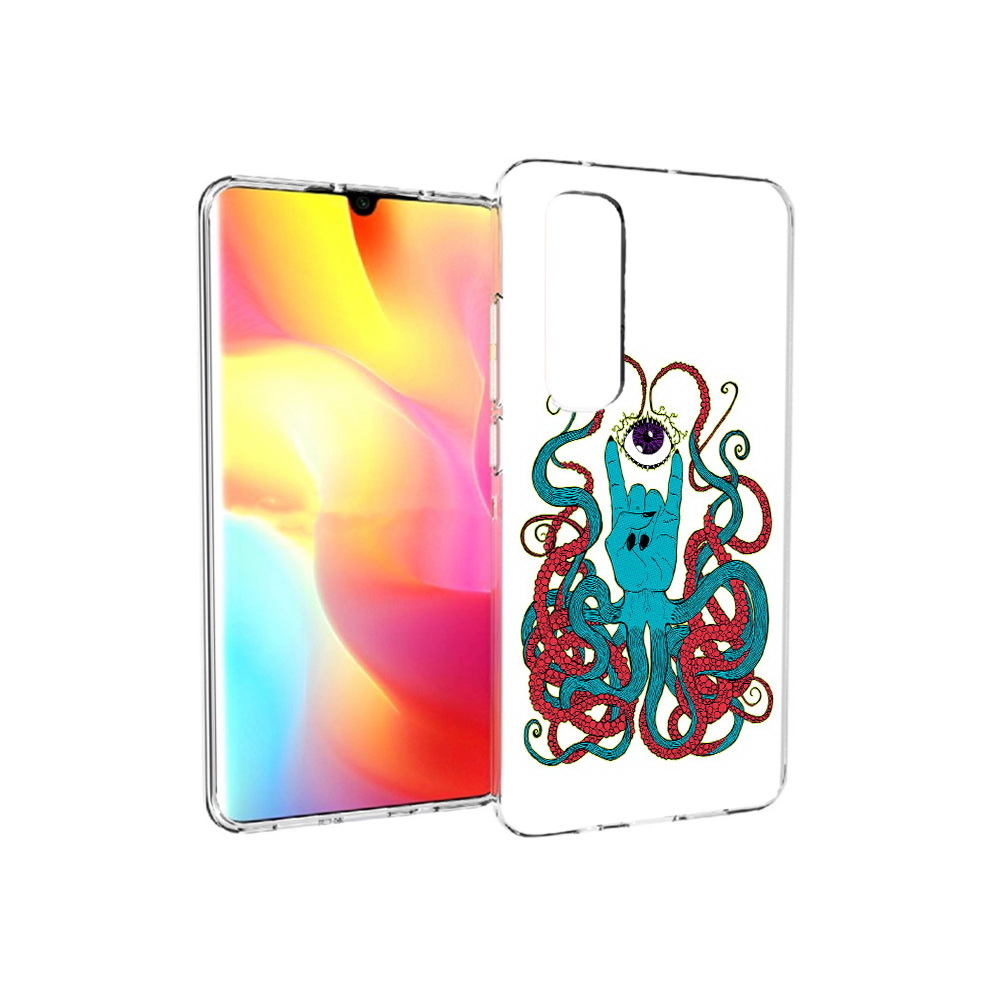 

Чехол MyPads Tocco для Xiaomi Mi Note 10 Lite осьминог-рука абстракция (PT149714.254.530), Прозрачный, Tocco