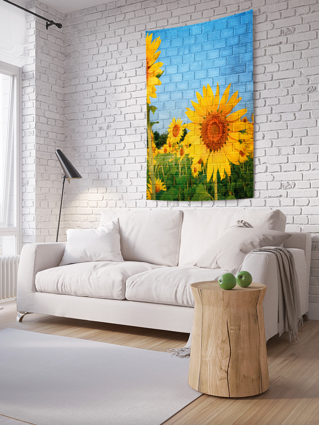 

Вертикальное фотопанно на стену JoyArty Подсолнухи на стене 150x200 см, Подсолнухи на стене