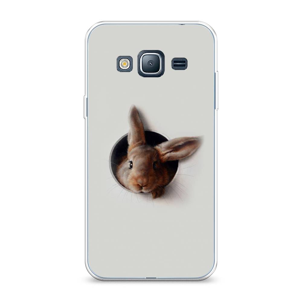 

Чехол на Samsung Galaxy J3 2016 "Любопытный кролик", Серый;коричневый, 22450-1