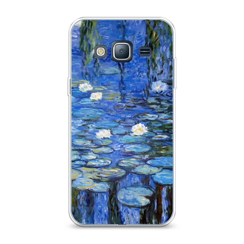 

Чехол на Samsung Galaxy J3 2016 "Нарисованный пруд", Синий;зеленый, 22450-4
