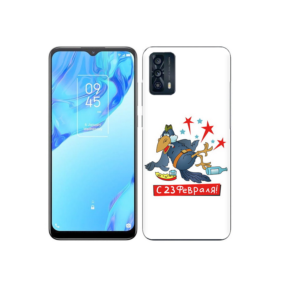 

Чехол MyPads Tocco для TCL 20B 23 февраля веселая птица, Прозрачный, Tocco