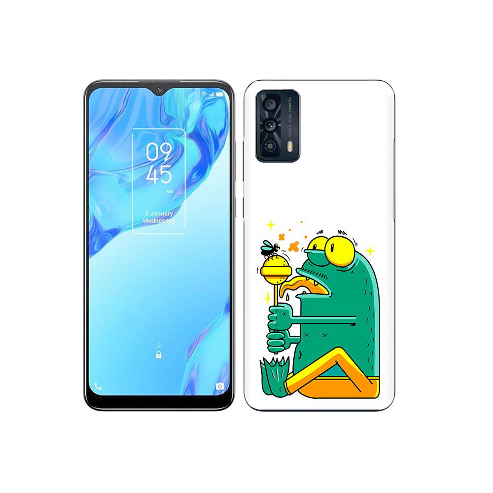 

Чехол MyPads Tocco для TCL 20B Зеленая лягушка с чупа чупсом, Прозрачный, Tocco