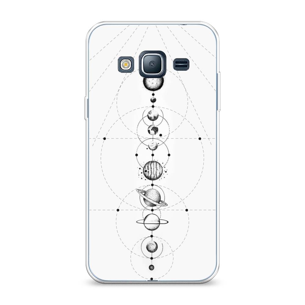 

Чехол на Samsung Galaxy J3 2016 "Парад планет", Серый, 22450-2