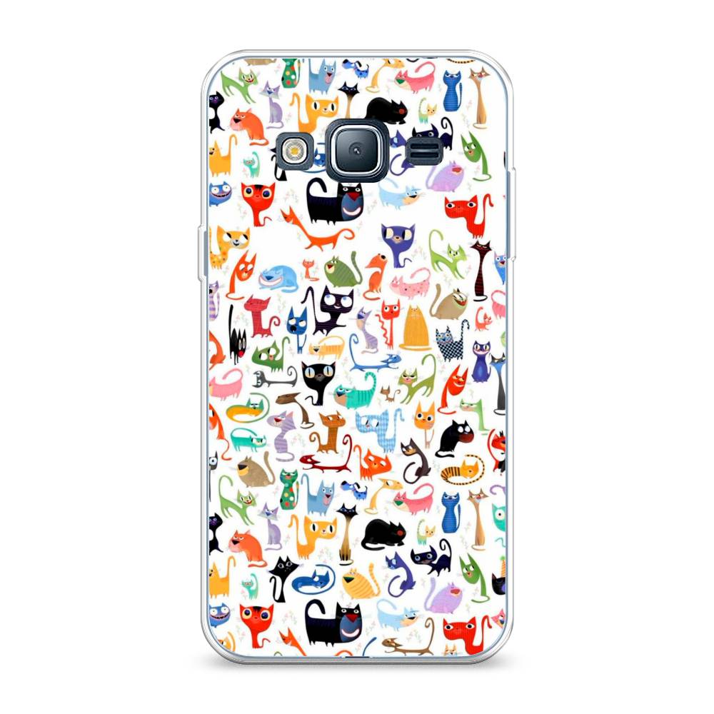 

Чехол на Samsung Galaxy J3 2016 "Цветные коты", Разноцветный, 22450-1