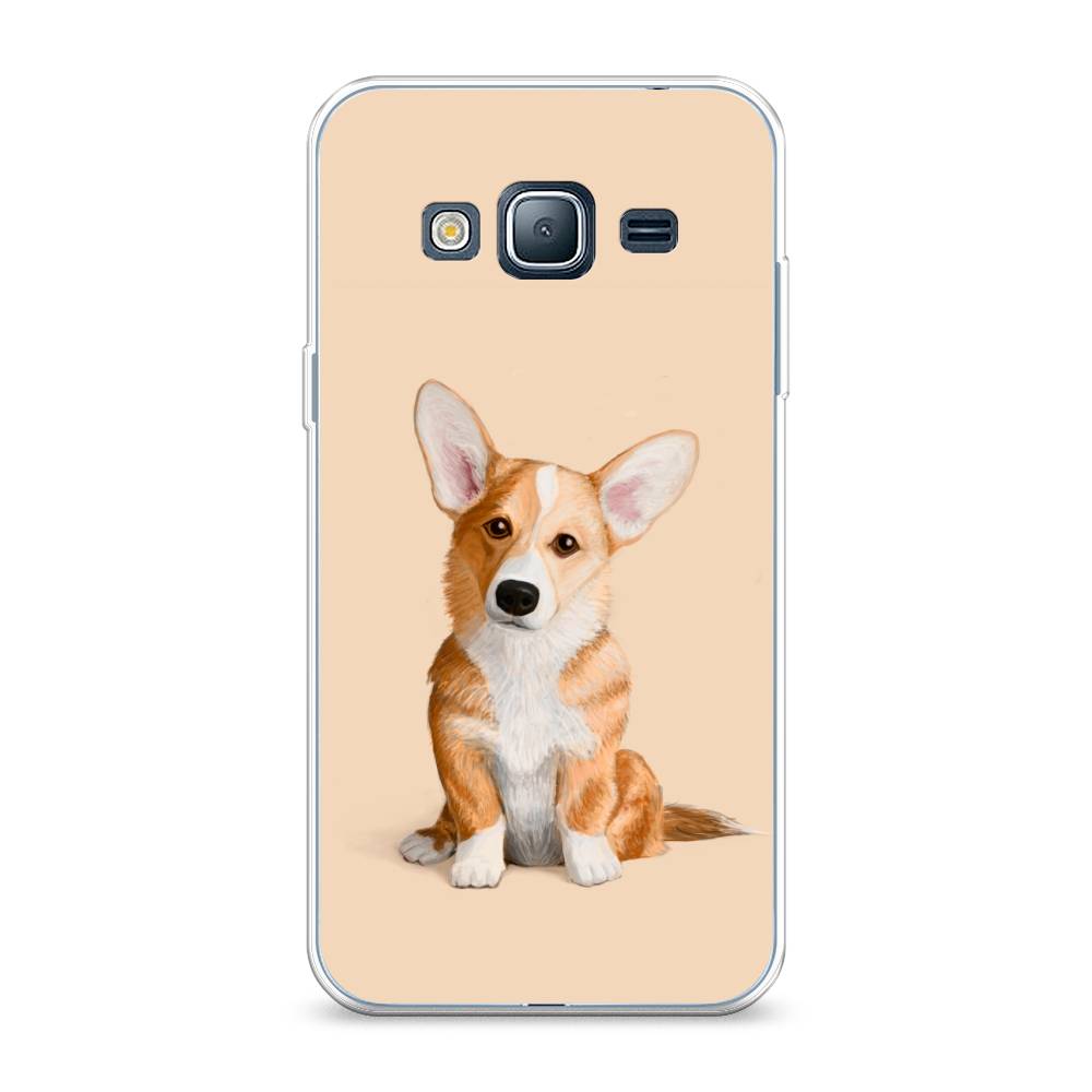 

Чехол на Samsung Galaxy J3 2016 "Грустный Корги", Коричневый;бежевый, 22450-1