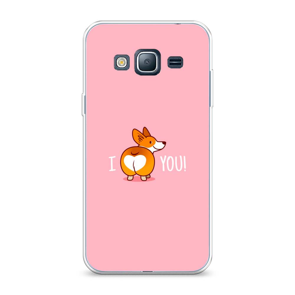 

Чехол на Samsung Galaxy J3 2016 "Корги I love you", Розовый;коричневый;белый, 22450-1