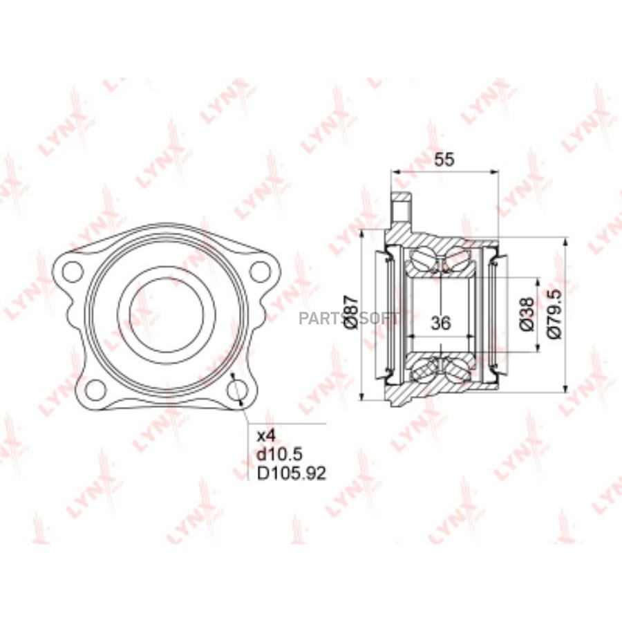 

Подшипник ступицы задней Toyota Picnic/RAV 4 I/RAV 4 I Cabrio 94>04 Lynx WB1031