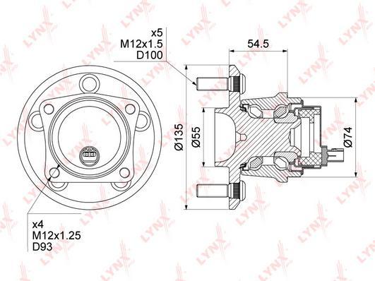 

Подшипник ступицы задней Toyota Avensis/Celica/Prius Liftback 99>09 Lynx WH1158