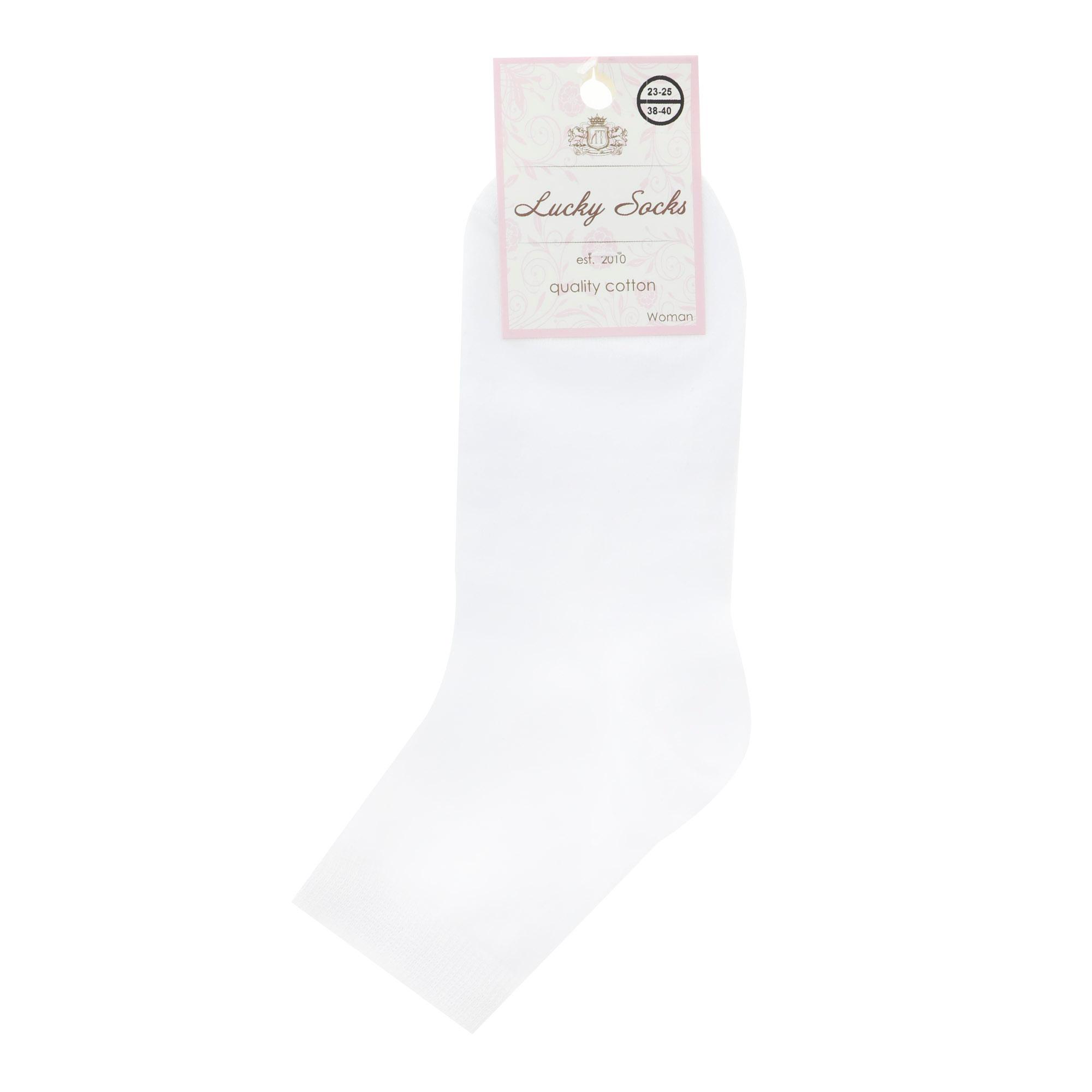 фото Носки женские lucky socks белые 23-25