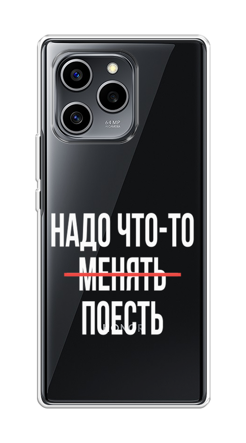 

Чехол на Honor 60 SE "Надо что-то поесть", Белый;красный, 6108050-6