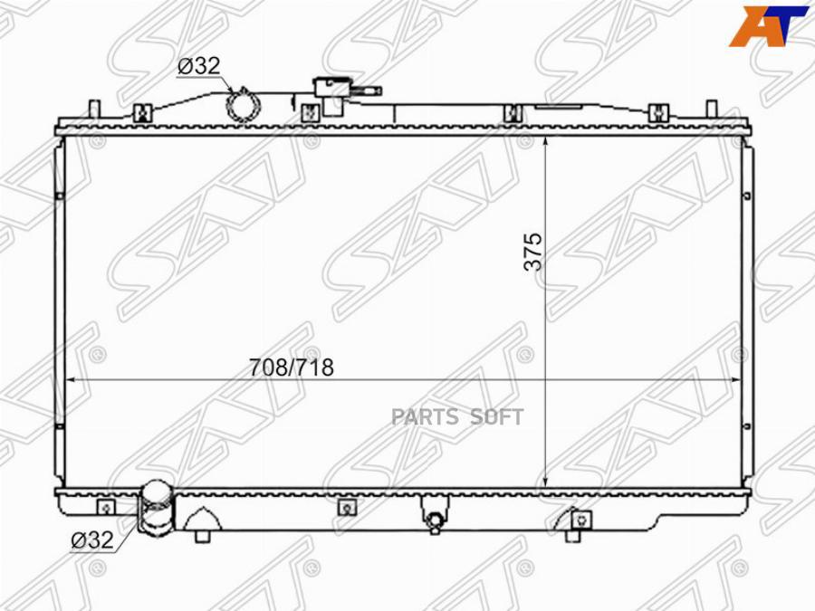 

SAT Радиатор HONDA INSPIRE 03-07/ACCORD сингап. J30A/ACURA TL 2.5/3.2 03-07